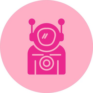 Astronot Kabartma Çemberi Gradyan Simgesi