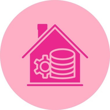 Veri Deposu Kabartma Çemberi Gradyan Simgesi