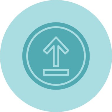 Yukarı Ok Kabartma Çemberi Gradyan Simgesi