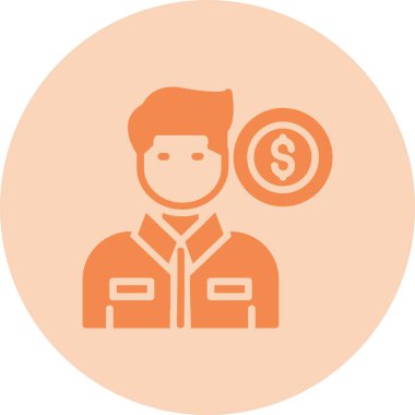 Kasiyer Kabartma Çemberi Gradyan Simgesi