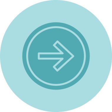 Sağ Ok Kabartma Çemberi Gradyan Simgesi