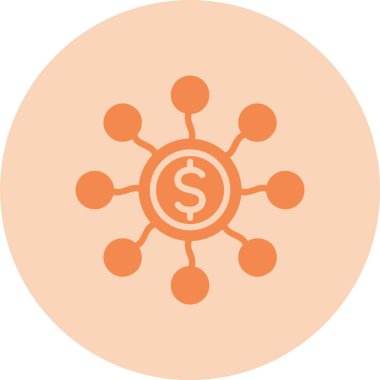 Toplu Finansman Kabartma Çemberi Gradyan Simgesi