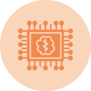 Yapay Zeka Kabartma Çemberi Gradyan Simgesi