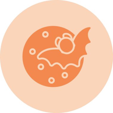 Cadılar Bayramı Ay Kabartma Çemberi Gradyan Simgesi