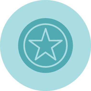 Yıldız Kabartma Çemberi Gradyan Simgesi