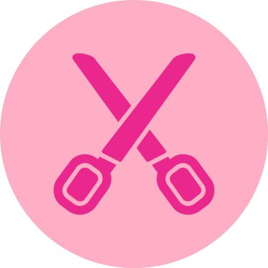 Makas Kabartma Çemberi Gradyan Simgesi