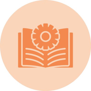 Kitap Kabartma Çemberi Gradyan Simgesi