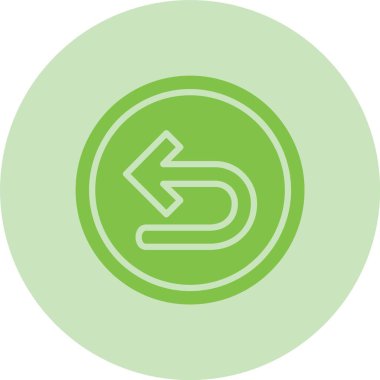 Sol Ok Kabartma Çemberi Gradyan Simgesine Dön