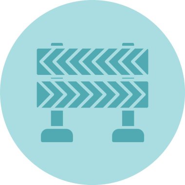 Yol Bloğu Kabartma Çemberi Gradyan Simgesi