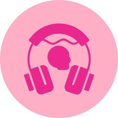 Kulaklıklar Kabartma Çemberi Gradyan Simgesi