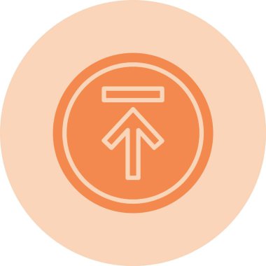 Yukarı Ok Kabartma Çemberi Gradyan Simgesi