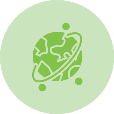 Dünya Kabartma Çemberi Gradyan Simgesi