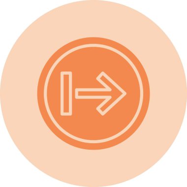 Sağ Ok Kabartma Çemberi Gradyan Simgesi