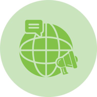 Küresel Pazarlama Kabartma Çemberi Gradyan Simgesi