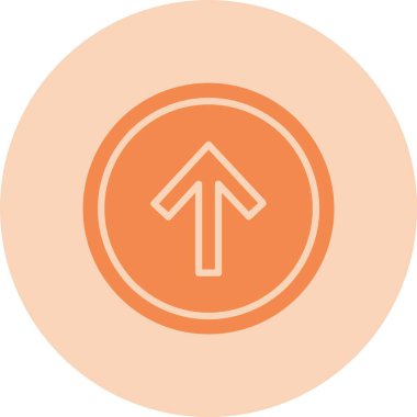 Yukarı Ok Kabartma Çemberi Gradyan Simgesi