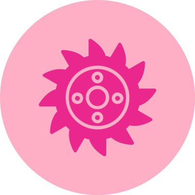 Dairesel Testere Kabartma Çemberi Gradyan Simgesi