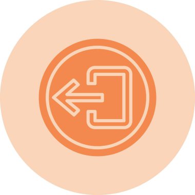 Çıkış Oku Kabartma Çemberi Gradyan Simgesi