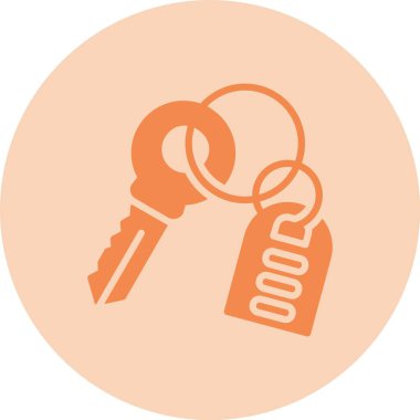 Anahtar Kabartma Çemberi Gradyan Simgesi