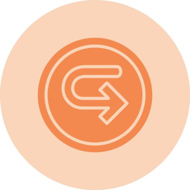 Sağa Oku Döndür Kabartma Çemberi Gradyan Simgesi