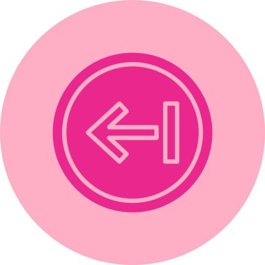 Sol Ok Kabartma Çemberi Gradyan Simgesi