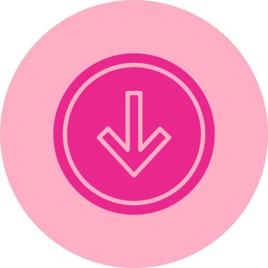 Aşağı Ok Kabartma Çemberi Gradyan Simgesi