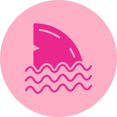 Fin Glyph Çember Gradyan Simgesi