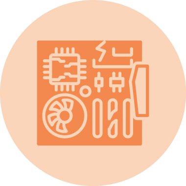 Hasar Anakart Kabartma Çemberi Gradyan Simgesi