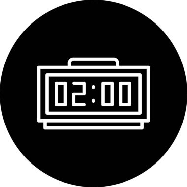 Dijital Saat Çizgisi Tersine Çevrilmiş Simge