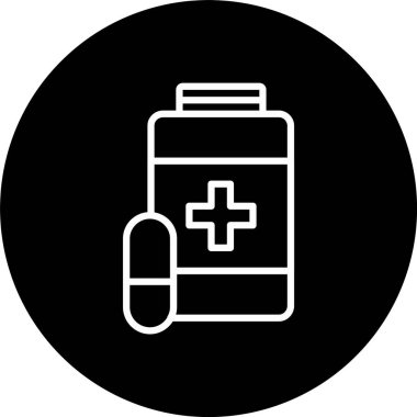 İlaç Şişe Satırı Ters Döndürülmüş Simge