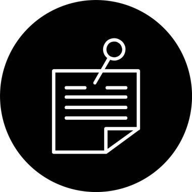 Yapışkan Not Satırı Tersine Çevrilmiş Simge