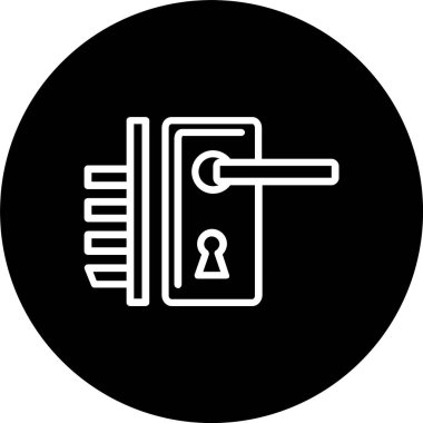 Kapı Kilidi Satırı Tersine Çevrilmiş Simge