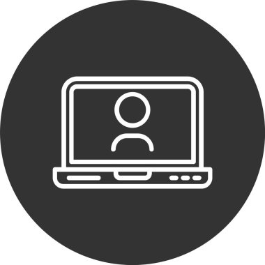 Laptop Satırı Tersine Çevrilmiş Simge