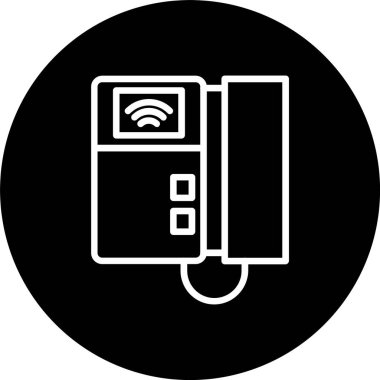 Video Kapısı Telefon Hattı Tersine Çevrilmiş Simge