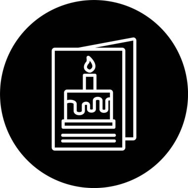 Doğum günü Kart Çizgisi Tersine Çevrilmiş Simge