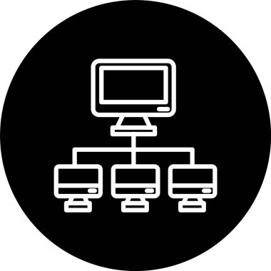 Bilgisayar Ağı Satırı Tersine Çevrilmiş Simge