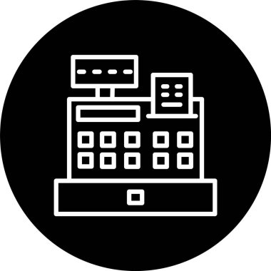 Kasiyer Makine Satırı Tersine Çevrilmiş Simge