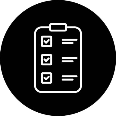 Kontrol Listesi Satırı Tersine Çevrilmiş Simge