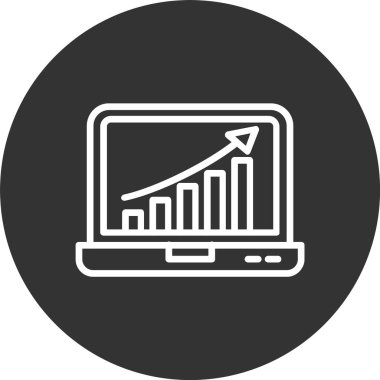 İş Büyüme Satırı Ters Döndürülmüş Simge