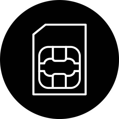 Sim Kart Satırı Tersine Çevrilmiş Simge