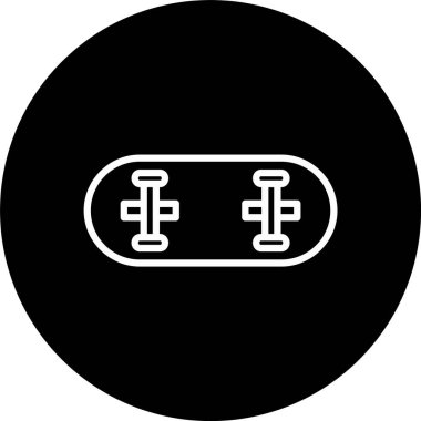 Kaykay Çizgisi Ters Döndürülmüş Simge