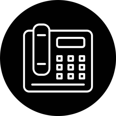 Ofis Telefon Hattı Tersine Çevrilmiş Simge