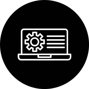 Laptop Satırı Tersine Çevrilmiş Simge