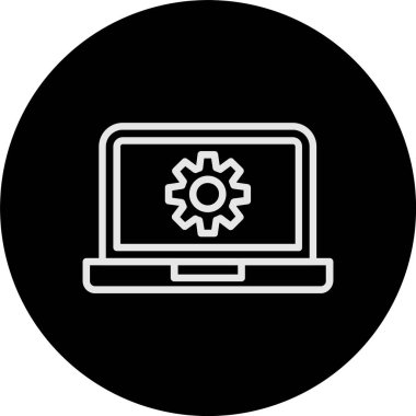 Laptop Satırı Tersine Çevrilmiş Simge