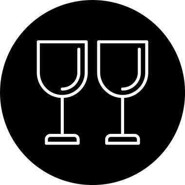 Şarap Cam Çizgisi Tersine Çevrilmiş Simge