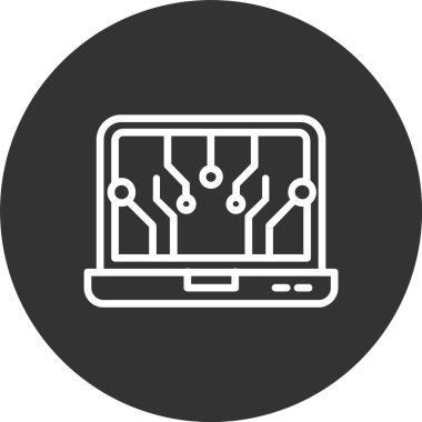 Laptop Satırı Tersine Çevrilmiş Simge