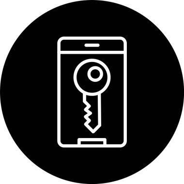 Key Line Inverted Icon clipart