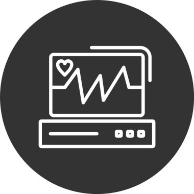 ECG İzleyici Satırı Tersine Çevrilmiş Simge
