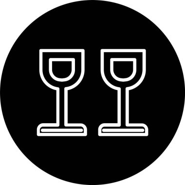 Şarap Cam Çizgisi Tersine Çevrilmiş Simge