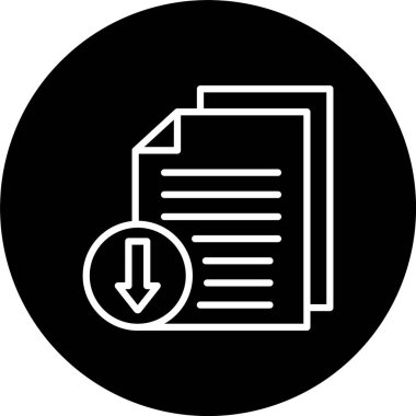 Dosya İndirme Satırı Tersine İndirilmiş Simge