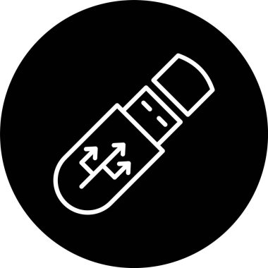 Flash Sürücü Satırı Tersine Çevrilmiş Simge